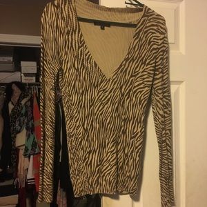 Long sleeve zebra print sweater